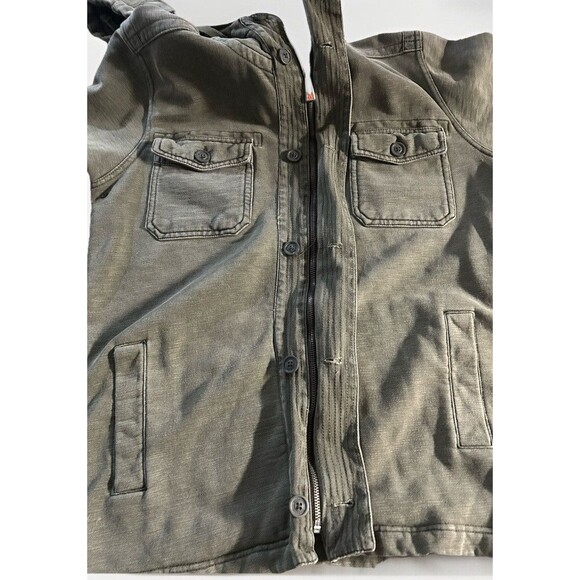 Quicksilver Hooded Chore Coat Full Zip With Buttons Green Snowboard Size M - Picture 4 of 10